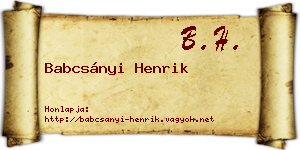 Babcsányi Henrik névjegykártya